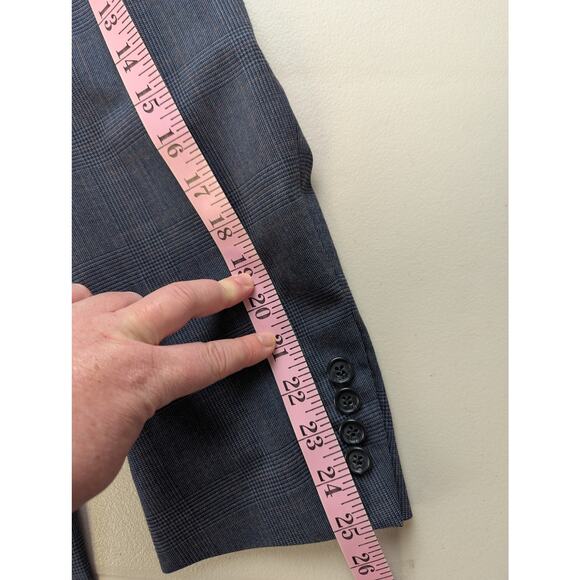 Vtg Brooks Brothers 346 Suit Navy Blue Glen Plaid Wool Business Mens Size 40R - Picture 12 of 16